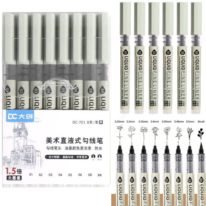 Copic Marker Sketch - Lot de 5/8/12 stylos marqueurs noirs