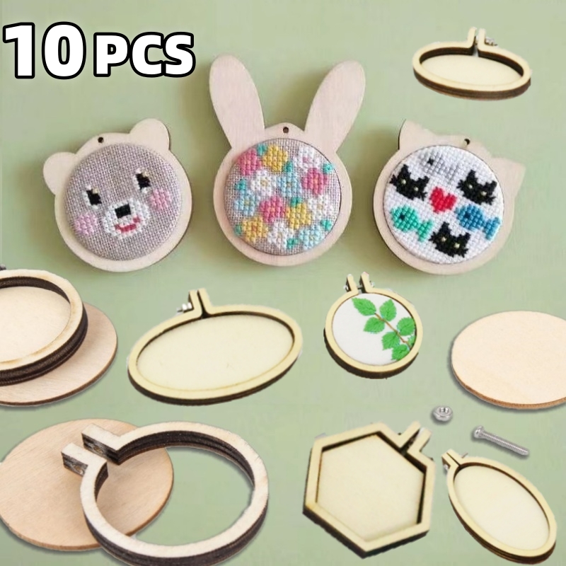 10 pièces Mini cerceau de brod - Wood Ring Blank avis et prix