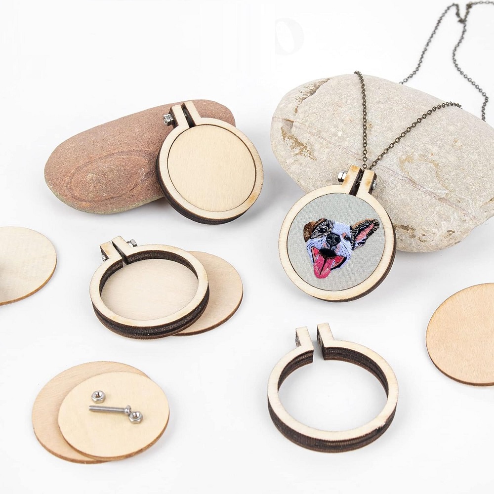 10 pièces Mini cerceau de brod - Wood Ring Blank avis et prix